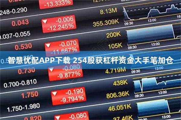 智慧优配APP下载 254股获杠杆资金大手笔加仓