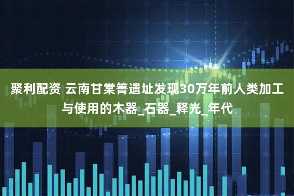 聚利配资 云南甘棠箐遗址发现30万年前人类加工与使用的木器_石器_释光_年代