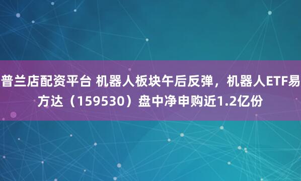 普兰店配资平台 机器人板块午后反弹，机器人ETF易方达（159530）盘中净申购近1.2亿份